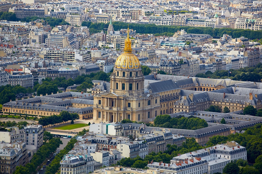 Aerial Paris skyline and Invalides Aerial Paris skyline and Invalides