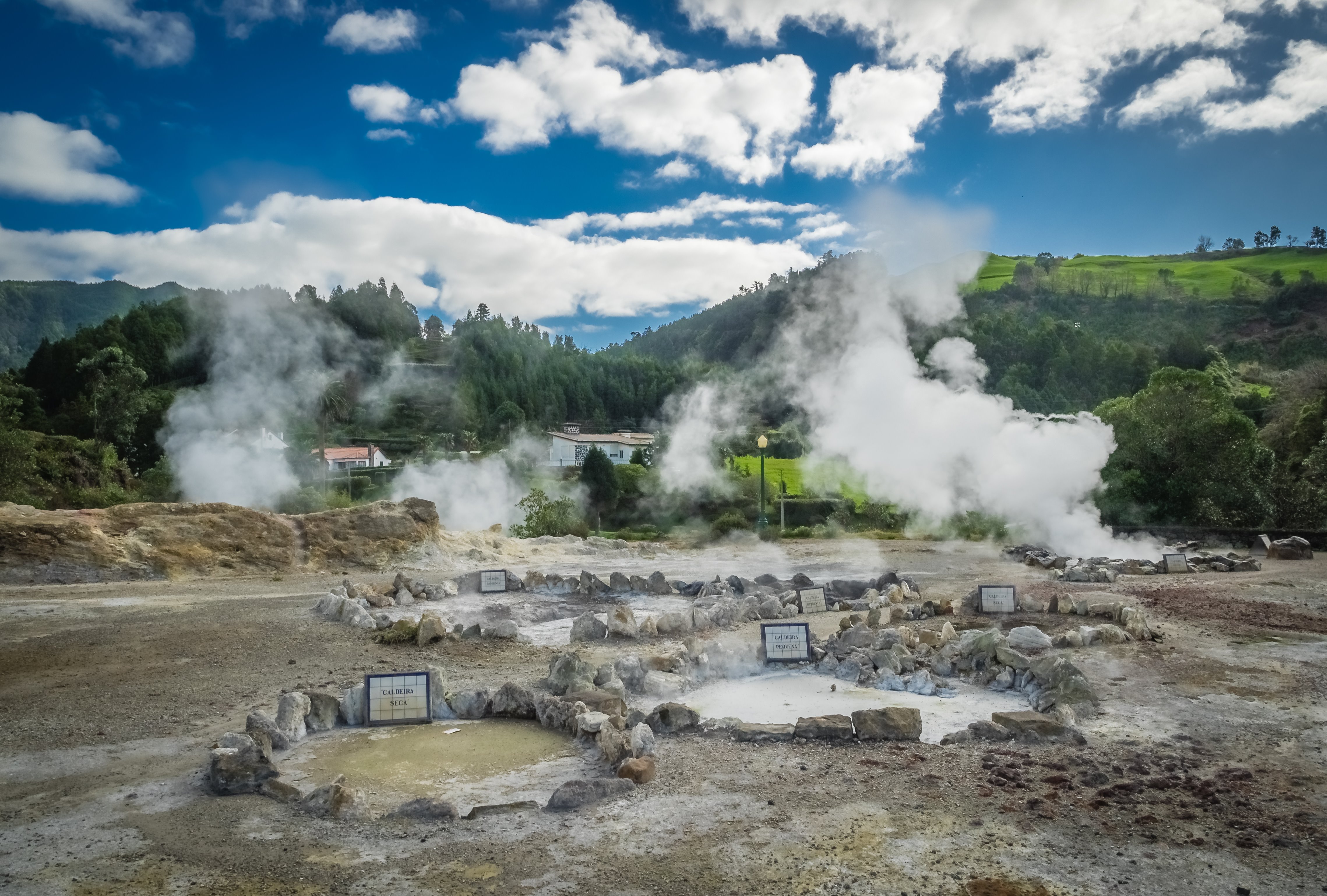 Geothermal hot water hole in Furnas, Sao Miguel, Azores, Portugal Geothermal hot water hole in Furnas, Sao Miguel, Azores, Portugal