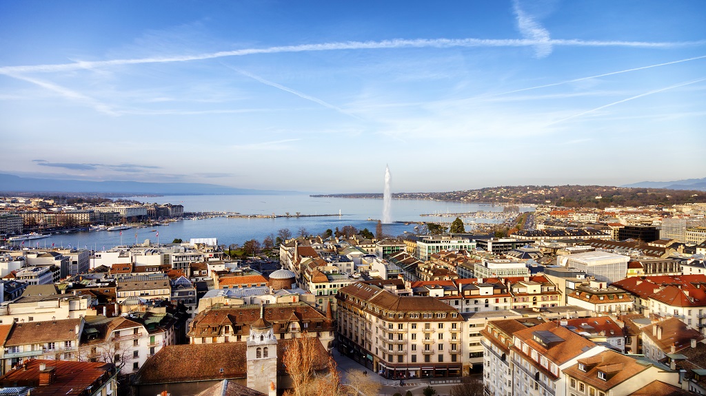 Lake Geneva from Above, Geneva, Switzerland