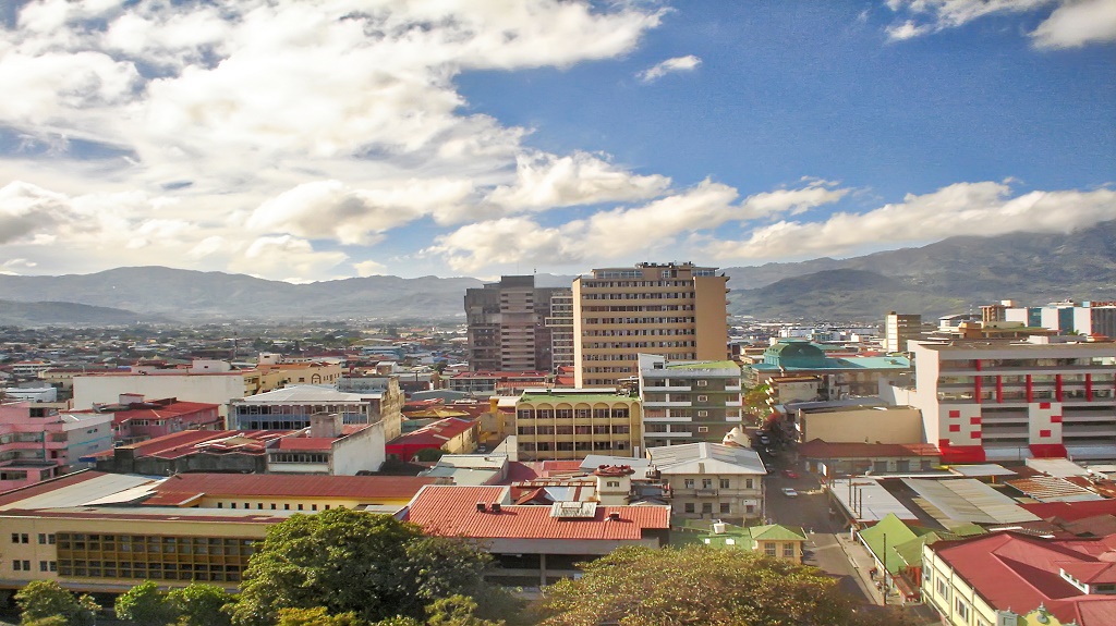 Costa Rica, panoramic view of San Jose city center