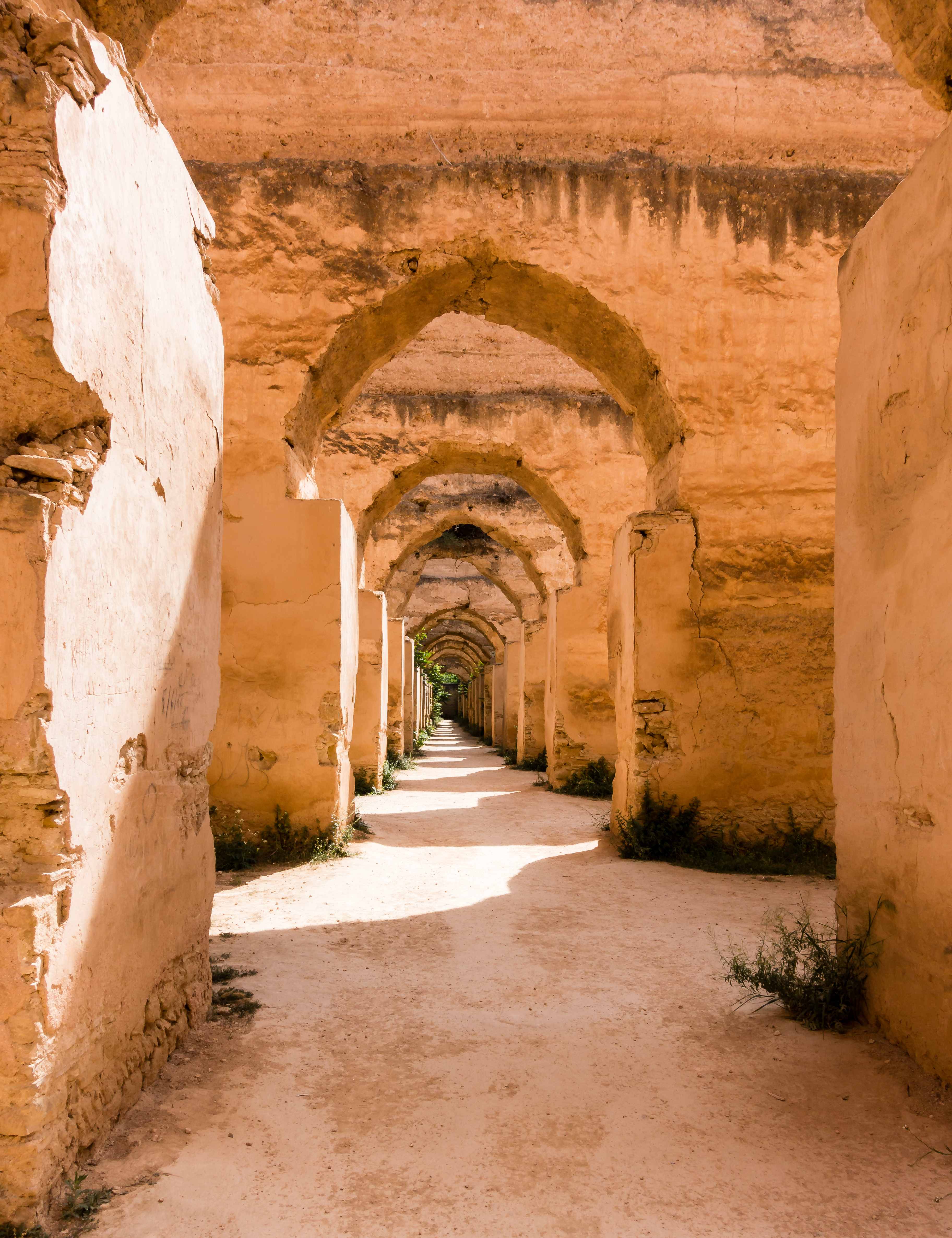 Ruins of the Ancient Royal Stables in Meknes, Morocco.
