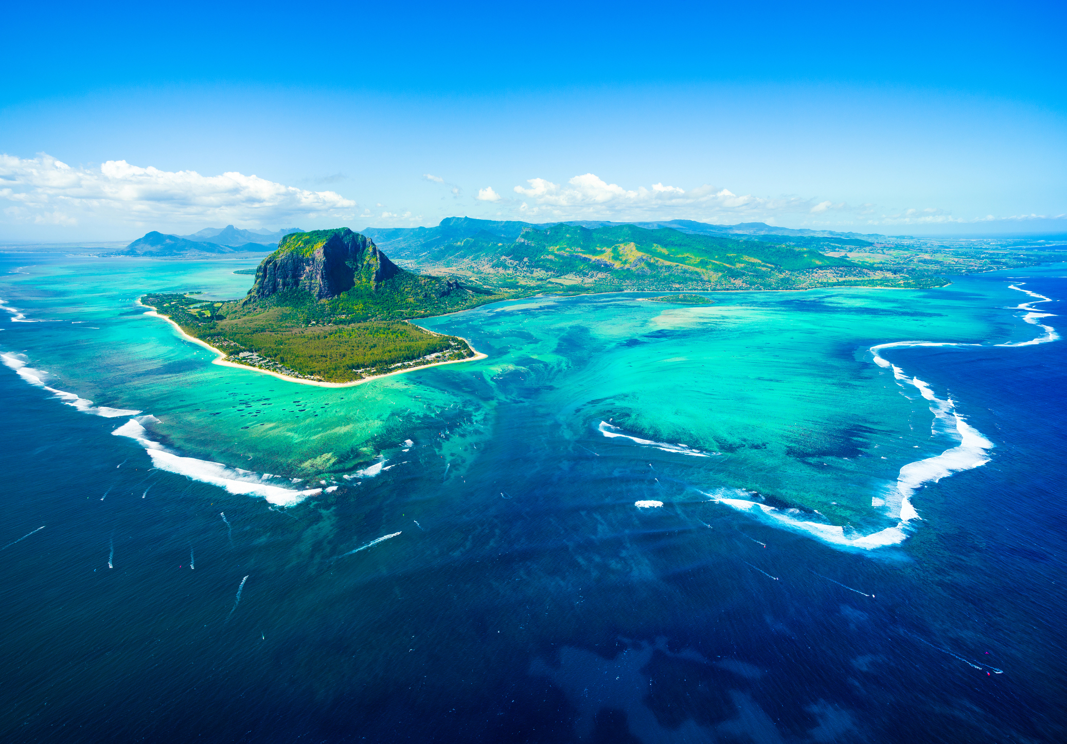 Aerial view of Mauritius island Aerial view of Mauritius island