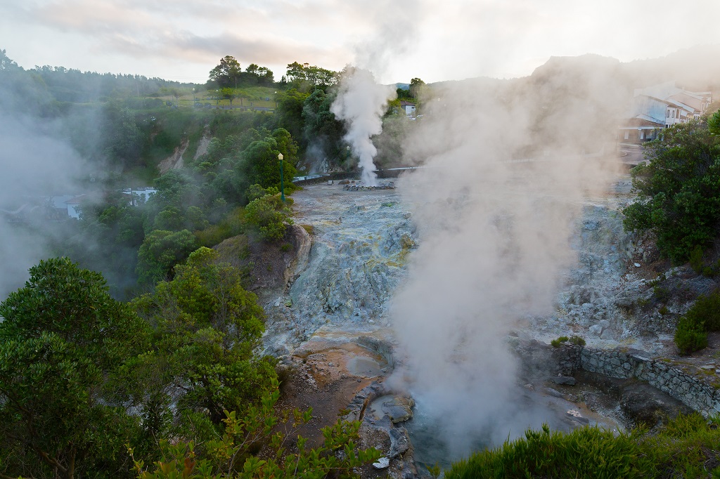 Pools of naturally boiling water in Furnas, Azores, Portugal. Pools of naturally boiling water in Furnas, Azores, Portugal.